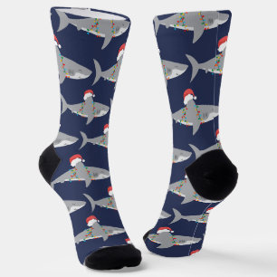 Grappige Kerstman Haai Kerstmis Sokken