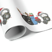 Grappige Kerstman Hanteert Hantels Fitnesscentrum  Cadeaupapier (Rol Hoek)