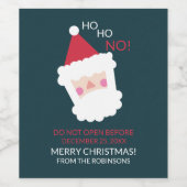 Grappige Kerstman Hedendaagse Kerstmis Wijn Etiket (Enkel label)