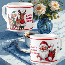 Grappige Kerstman Heeft Koffie Nodig Humoristische