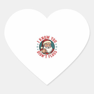 Grappige Kerstman Heeft Niet Geflosse Kersttandart Hart Sticker