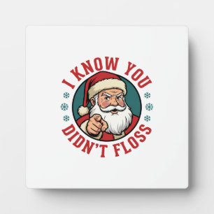 Grappige Kerstman Heeft Niet Geflost Kersttandarts Fotoplaat