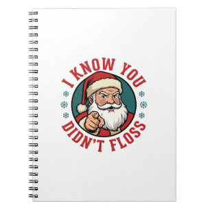 Grappige Kerstman Heeft Niet Geflost Kersttandarts Notitieboek