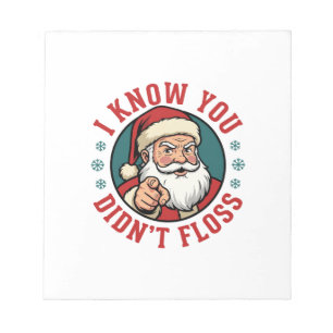 Grappige Kerstman Heeft Niet Gepoetst Kersttandart Notitieblok