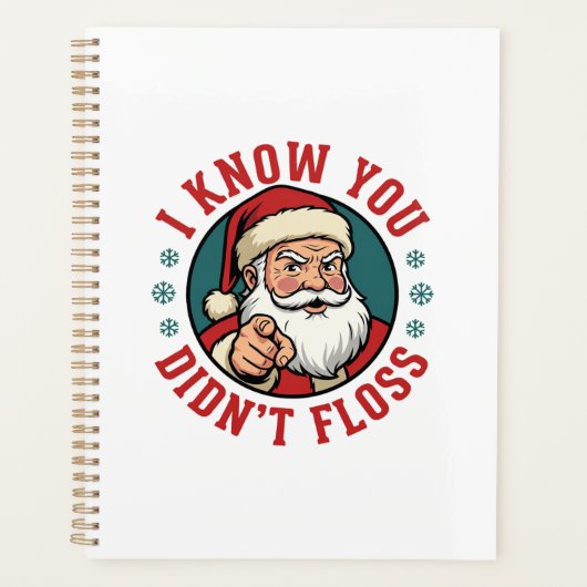 Grappige Kerstman Heeft Niet Gepoetst Kersttandart Planner (Voorkant)