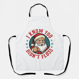 Grappige Kerstman Heeft Niet Gepoetst Kersttandart Schort