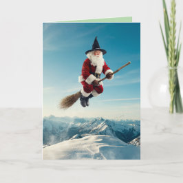 Grappige Kerstman Heks Halloween Kaart