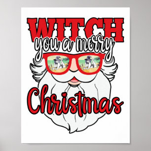 Grappige Kerstman Heksen Je een Prettig Kerstfeest Poster