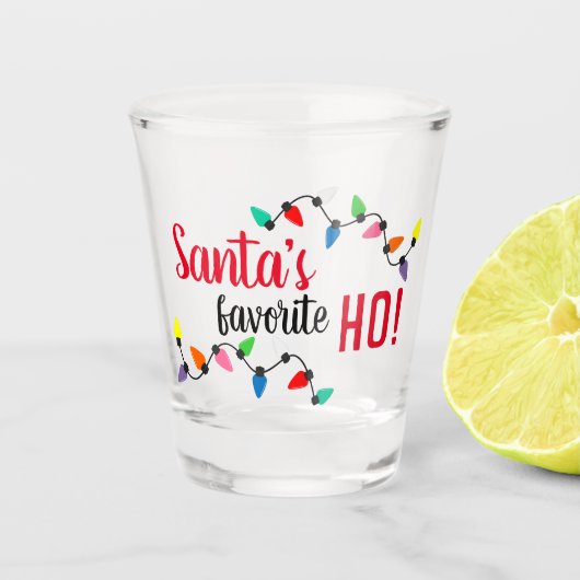 Grappige Kerstman Helper Kerst String Lichtjes Shot Glas (Voorkant)