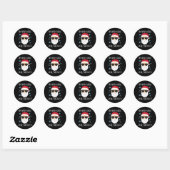 Grappige Kerstman hier voor de kerstpyjama Ronde Sticker (Vel)