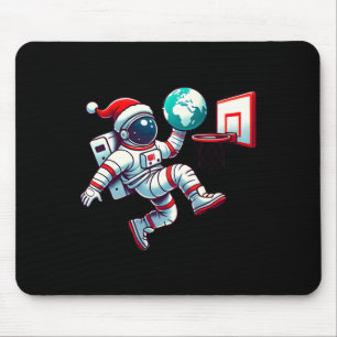 Grappige Kerstman Hoed Astronaut Dunkt Aarde Baske Muismat
