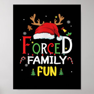 Grappige Kerstman Hoed Geforceerde Familie Pret Sa Poster