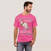 Grappige kerstman hoed gerbil lelijke kerst t-shirt (Voorkant volledig)