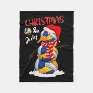 Grappige Kerstman Hoed Volleybal Sneeuwman Kerstmi Fleece Deken