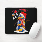 Grappige Kerstman Hoed Volleybal Sneeuwman Kerstmi Muismat (Met muis)