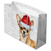 Grappige Kerstman Hond Chihuahua Vakantie Groot Cadeauzakje (Achterkant Gekanteld)