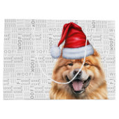 Grappige Kerstman Hond Chow Vakantie Groot Cadeauzakje (Achterkant)