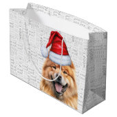 Grappige Kerstman Hond Chow Vakantie Groot Cadeauzakje (Achterkant Gekanteld)