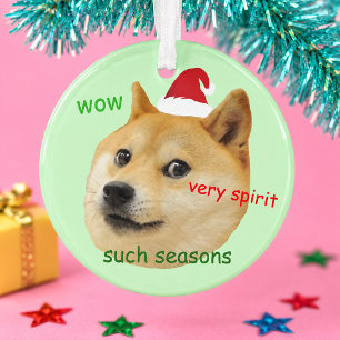 Grappige Kerstman Hond Doge Meme Shiba Inu Zulke S Ornament