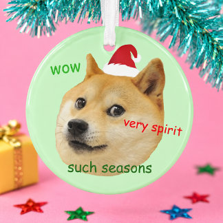 Grappige Kerstman Hond Doge Meme Shiba Inu Zulke S Ornament