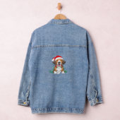 Grappige kerstman hond Oversized T-Shirt Denim Jacket (Hangar)