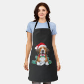 Grappige kerstman hond Oversized T-Shirt Schort (Gedragen)