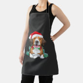 Grappige kerstman hond Oversized T-Shirt Schort (Insitu)
