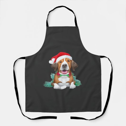 Grappige kerstman hond Oversized T-Shirt Schort (Voorkant)