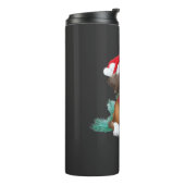 Grappige kerstman hond Oversized T-Shirt Thermosbeker (Gedraaid links)