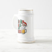 Grappige Kerstman houden bier woord kunst Bierpul (Voorkant links)