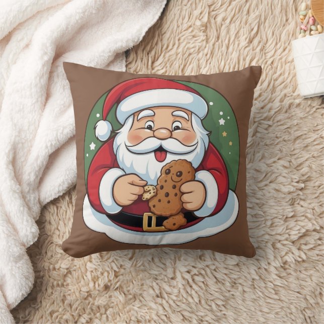 Grappige Kerstman houden Cookie Vakantie Feestelij Kussen (Deken)