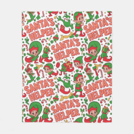 Grappige Kerstman Hulpie Elf Retro Cartoon Fleece Deken