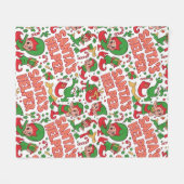 Grappige Kerstman Hulpie Elf Retro Cartoon Fleece Deken (Voorkant (Horizontaal))