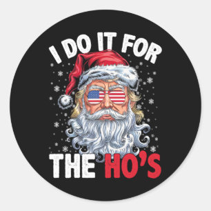 Grappige Kerstman, ik doe het voor de gastheer Ronde Sticker