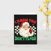 Grappige Kerstman Ik weet dat je geen flosdraad ge Kaart (Gele Bloem)