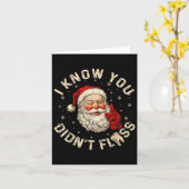 Grappige Kerstman ik weet dat je niet flossen tand Kaart (Gele Bloem)