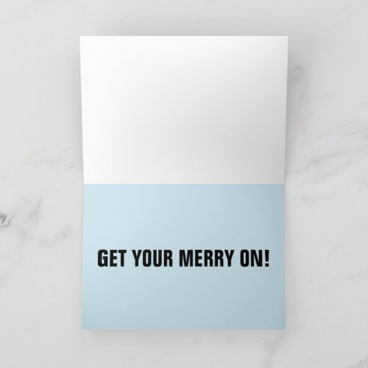 GRAPPIGE KERSTMAN IN AUTO KERSTKAARTEN KAART (Binnen)