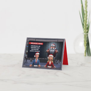 Grappige Kerstman in de gevangenis kerstkaart Kaart