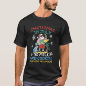 Grappige kerstman in juli geef me zonneschijn t-shirt (Voorkant)