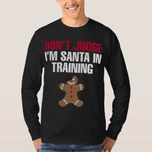 Grappige kerstman in training kerst peperkoek kok t-shirt