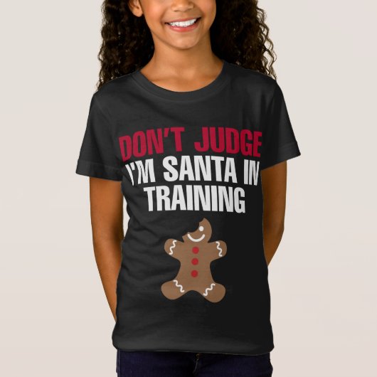 Grappige kerstman in training kerst peperkoek kok t-shirt (Voorkant)
