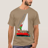 Grappige kerstman in zeilboot zeiler t-shirt (Voorkant)