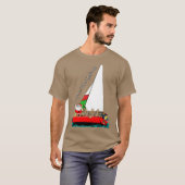 Grappige kerstman in zeilboot zeiler t-shirt (Voorkant volledig)