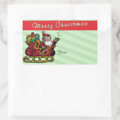 Grappige Kerstman in zijn Sleigh Rechthoekige Sticker (Tas)