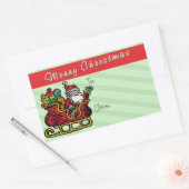 Grappige Kerstman in zijn Sleigh Rechthoekige Sticker (Envelop)