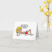 Grappige Kerstman is Hier Kerst Humor Kaart (Gele Bloem)
