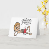 Grappige Kerstman is hier Kersthumor Kaart (Gele Bloem)