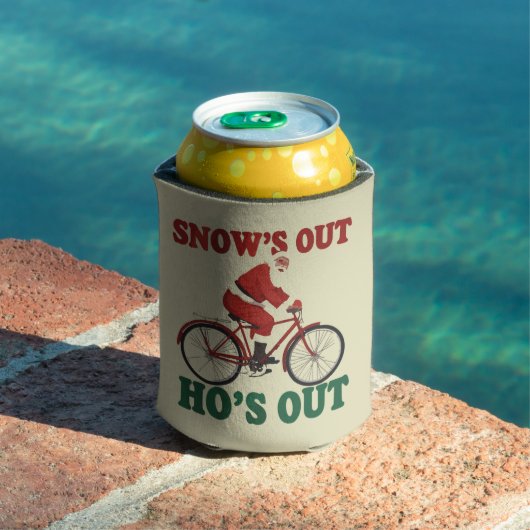 Grappige kerstman is uit hoe het eruit is blikjeskoeler (Insitu Zwembad)