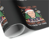 Grappige Kerstman Joe Biden Prettig Uh Uh Kerstfee Cadeaupapier (Rol Hoek)