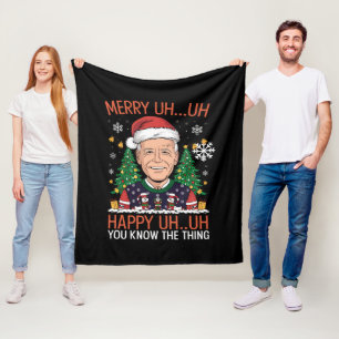 Grappige Kerstman Joe Biden Prettig Uh Uh Kerstfee Fleece Deken